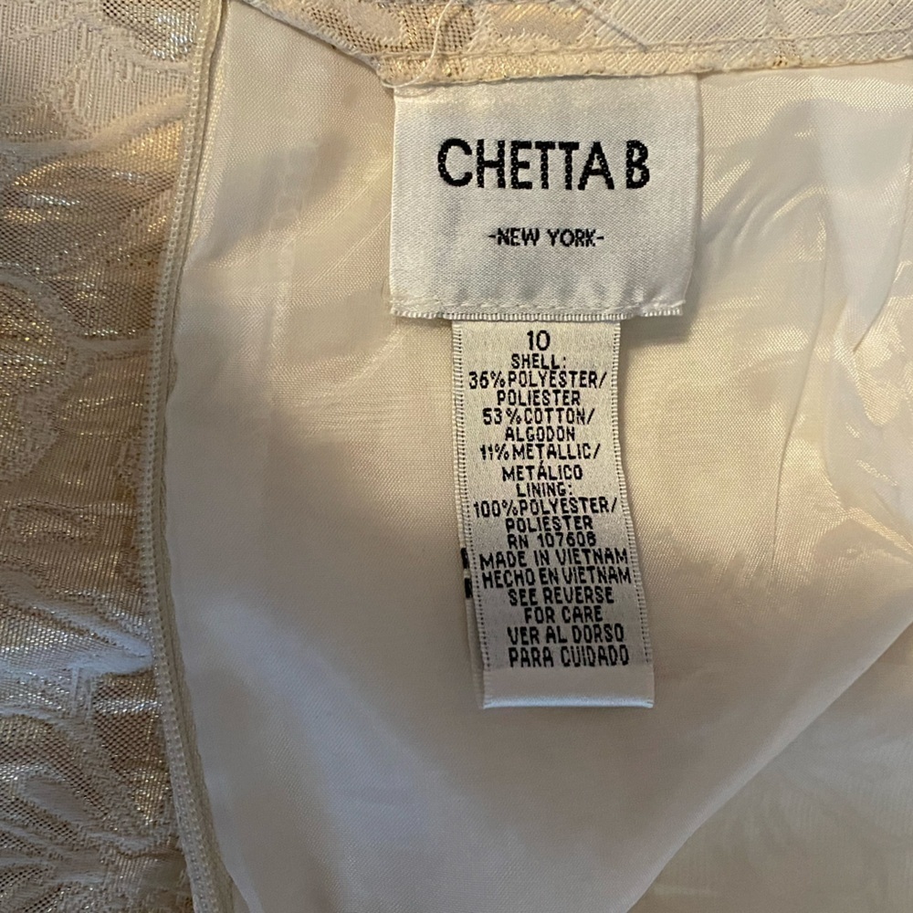 Chetta B Off-White Floral Patterned Pencil Skirt Size 10 - Picture 4 of 4